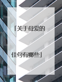 关于母爱的佳句有哪些