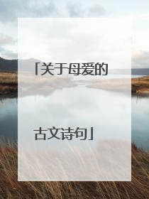 关于母爱的古文诗句