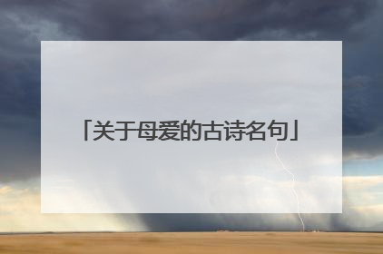 关于母爱的古诗名句