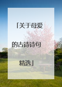 关于母爱的古诗诗句精选