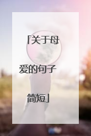 关于母爱的句子简短
