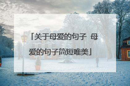 关于母爱的句子 母爱的句子简短唯美