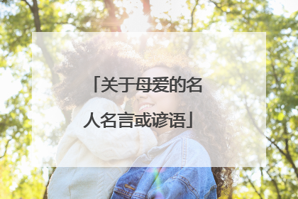 关于母爱的名人名言或谚语