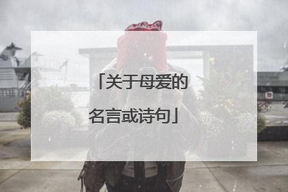 关于母爱的名言或诗句
