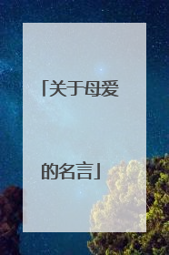 关于母爱的名言