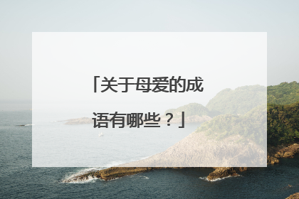 关于母爱的成语有哪些?
