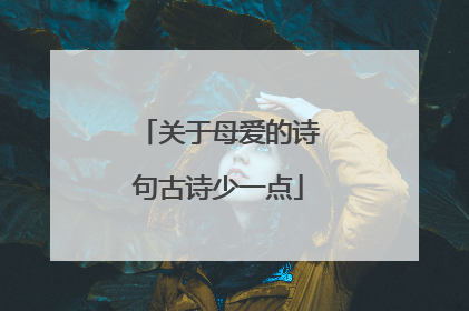 关于母爱的诗句古诗少一点