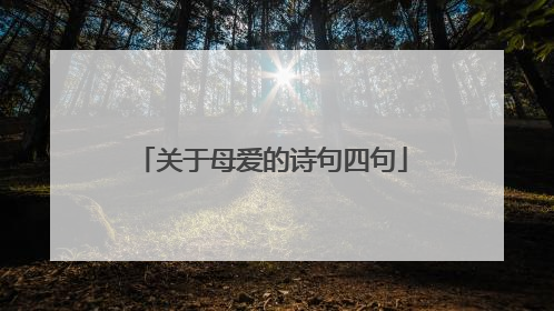 关于母爱的诗句四句