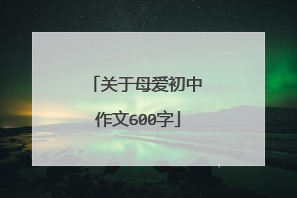关于母爱初中作文600字