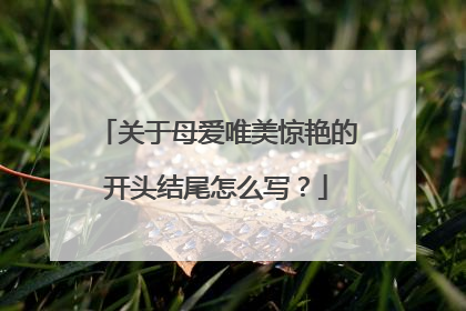 关于母爱唯美惊艳的开头结尾怎么写？