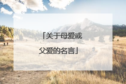 关于母爱或父爱的名言