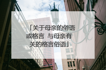 关于母亲的俗语或格言 与母亲有关的格言俗语