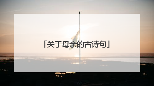 关于母亲的古诗句