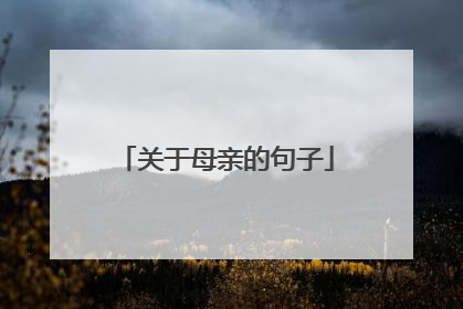 关于母亲的句子