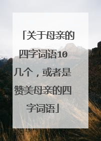 关于母亲的四字词语10几个,或者是赞美母亲的四字词语