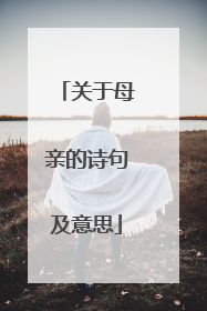 关于母亲的诗句及意思