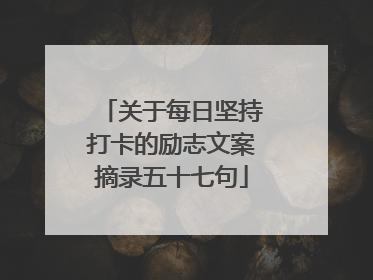 关于每日坚持打卡的励志文案摘录五十七句