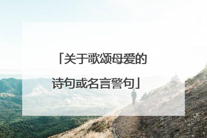关于歌颂母爱的诗句或名言警句