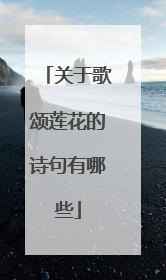 关于歌颂莲花的诗句有哪些