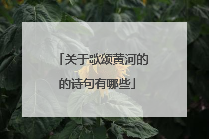 关于歌颂黄河的的诗句有哪些