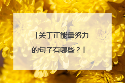 关于正能量努力的句子有哪些？
