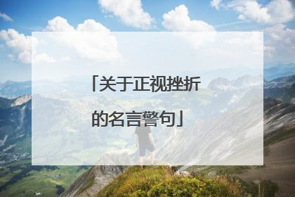 关于正视挫折的名言警句