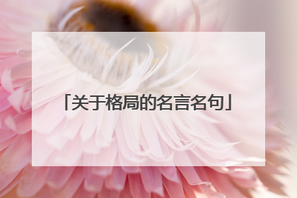 关于格局的名言名句