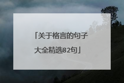 关于格言的句子大全精选82句