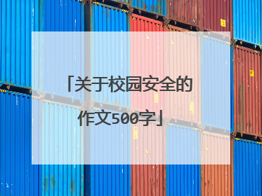 关于校园安全的作文500字