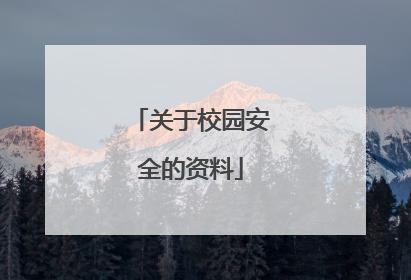 关于校园安全的资料