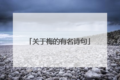 关于梅的有名诗句