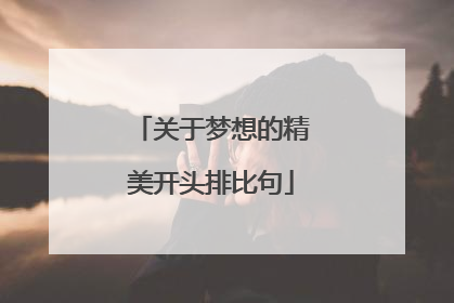 关于梦想的精美开头排比句