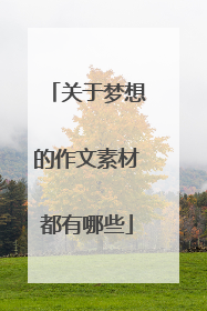 关于梦想的作文素材都有哪些