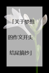 关于梦想的作文开头结尾摘抄