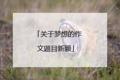 关于梦想的作文题目新颖