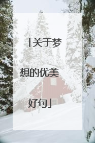 关于梦想的优美好句