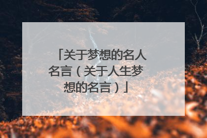 关于梦想的名人名言(关于人生梦想的名言)