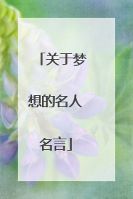 关于梦想的名人名言