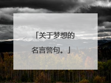 关于梦想的名言警句。