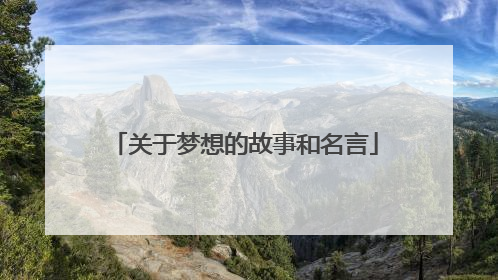 关于梦想的故事和名言
