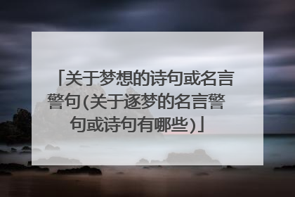 关于梦想的诗句或名言警句(关于逐梦的名言警句或诗句有哪些)