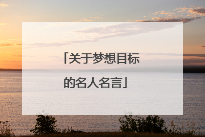 关于梦想目标的名人名言
