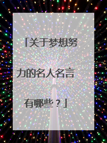 关于梦想努力的名人名言有哪些?