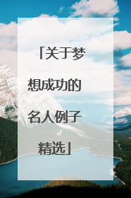 关于梦想成功的名人例子精选