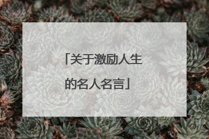 关于激励人生的名人名言