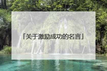 关于激励成功的名言