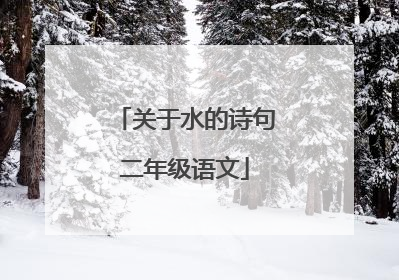 关于水的诗句二年级语文