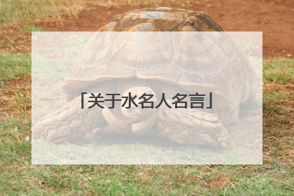 关于水名人名言