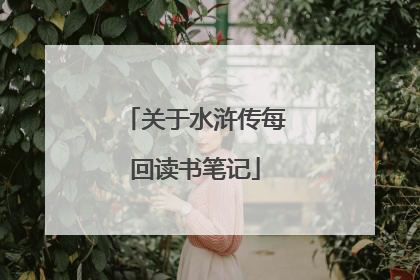 关于水浒传每回读书笔记