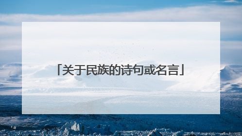 关于民族的诗句或名言